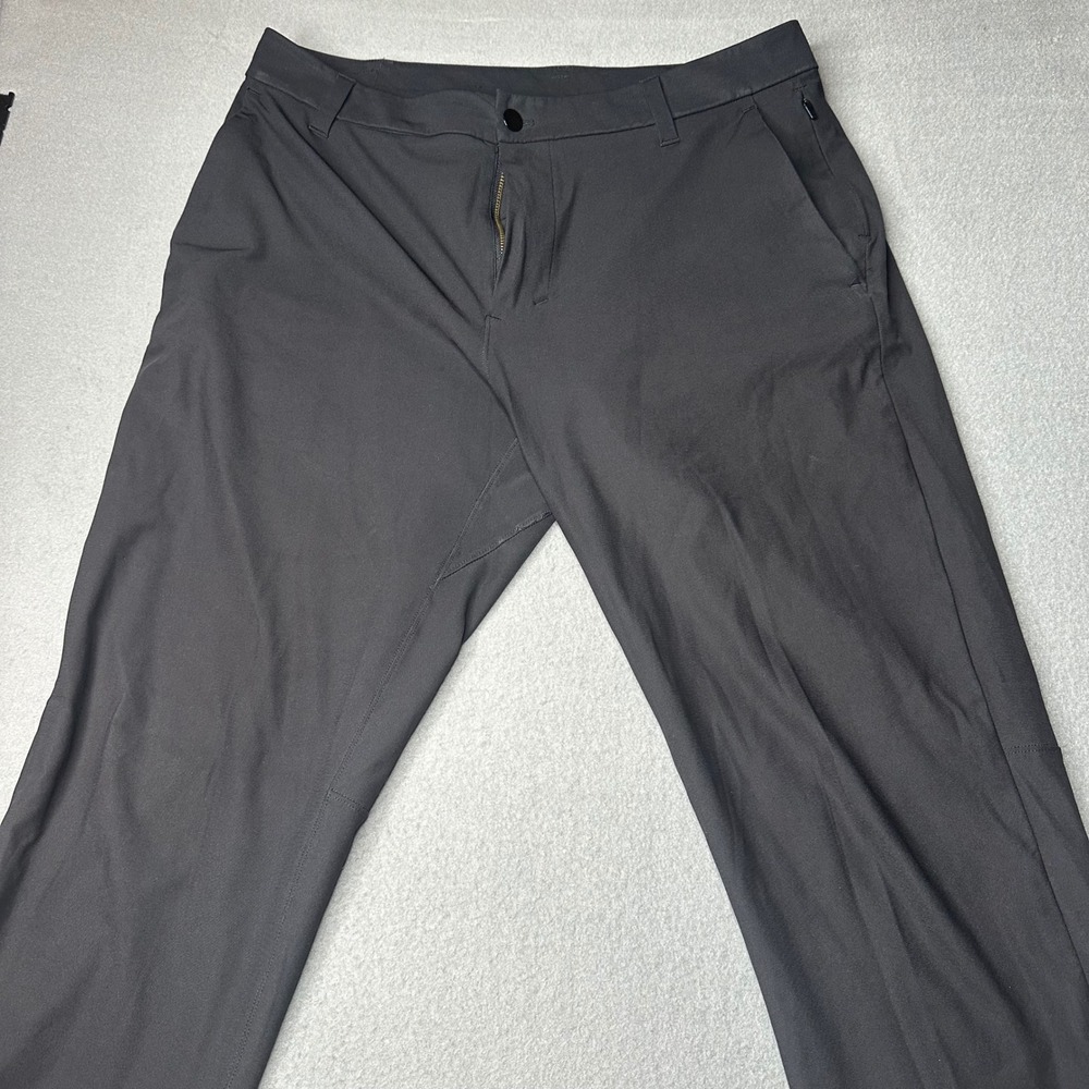 Lululemon Commission Slim-Fit Pant Mens 33 Black Warpstreme 30 LM5AEYS